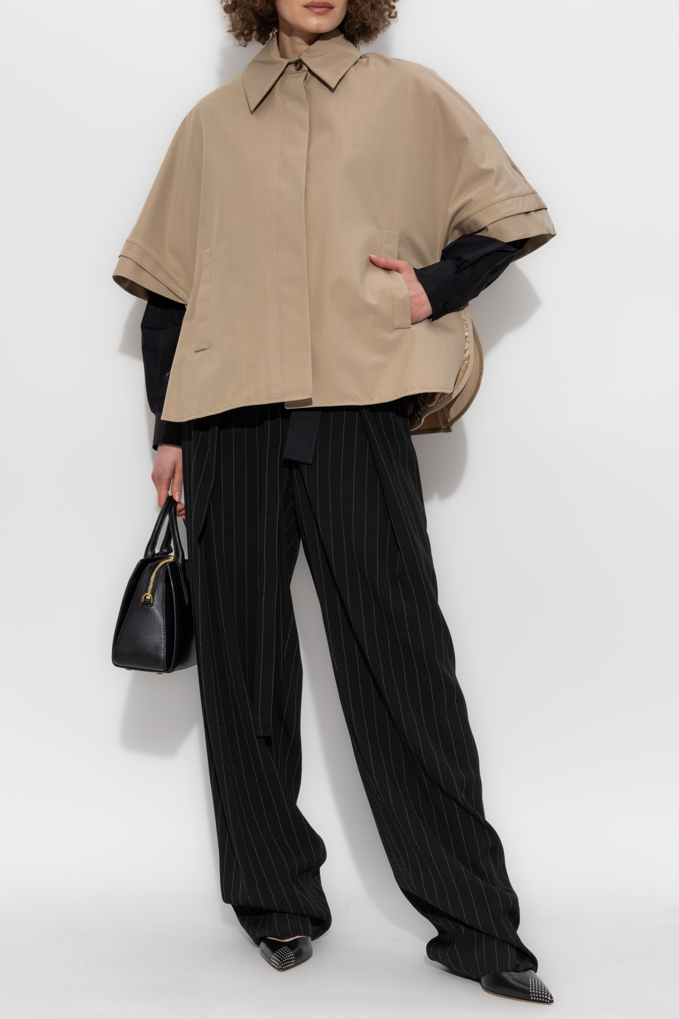 Beige Poncho with detachable lining 'Parole' Max Mara